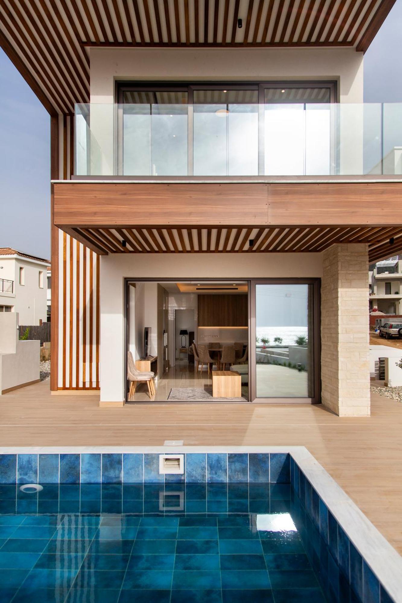 Santa Barbara Seafront Villas W Jacuzzi Pool Paphos Bagian luar foto